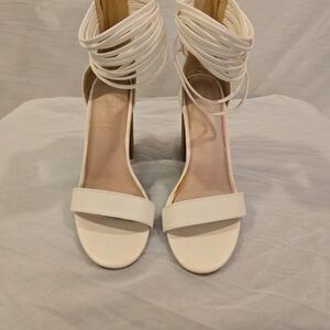 Oasis Elegant White Wrap Heels